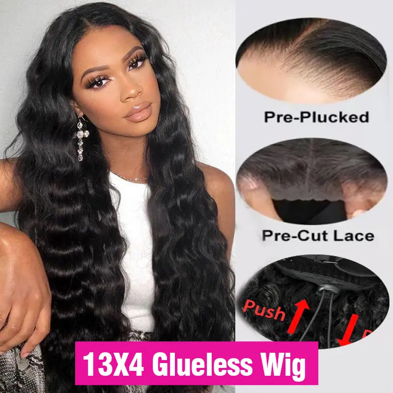 Bling Hair Fashion 13x4 13x6 Deep Wave HD Lace Front Wig Human Hair 180% density Transparent Lace Frontal Wigs For Women Real Hair Wigs PrePlucked Lace Front Wig