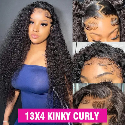 Bling Hair Fashion 13x4 13x6 Deep Wave HD Lace Front Wig Human Hair 180% density Transparent Lace Frontal Wigs For Women Real Hair Wigs PrePlucked Lace Front Wig